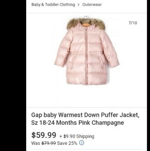 Climate control Baby Gap Down puffer